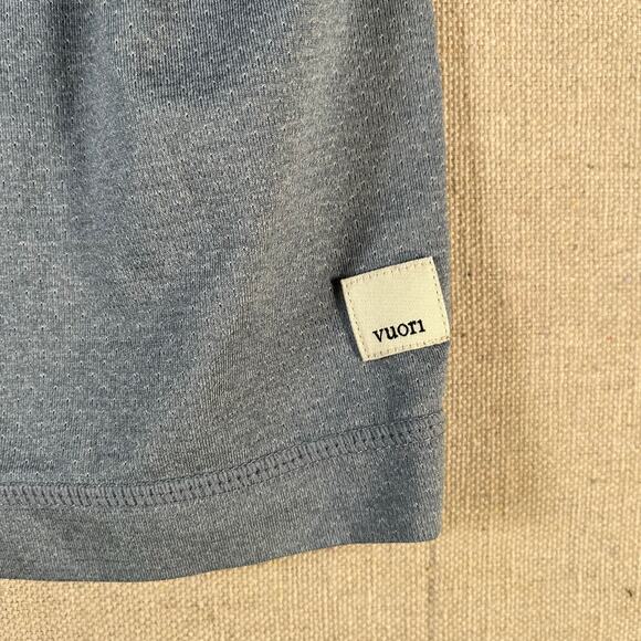 Vuori Mens Size Medium Tank Top Performance Stretch Blue Heathered Pocket - Picture 5 of 6